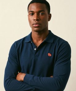 Polo manga larga Navy