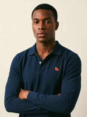 Polo manga larga Navy